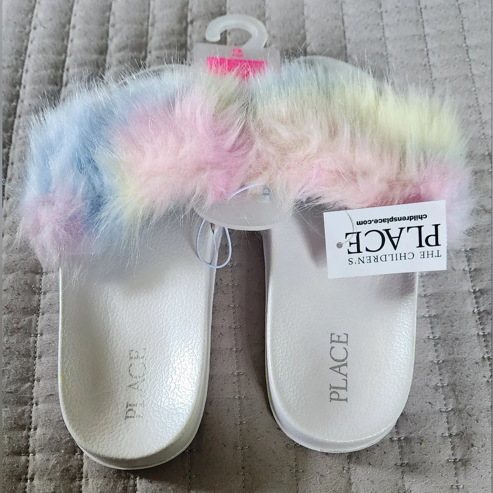 The Children's Place Girl's Faux Fur Sildes